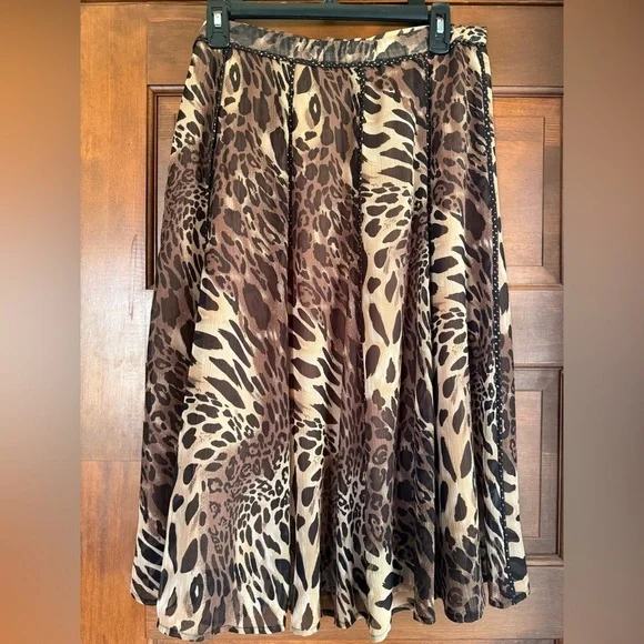 Coldwater Creek Leopard Print Skirt Lined 🐆 - Picture 3 of 5